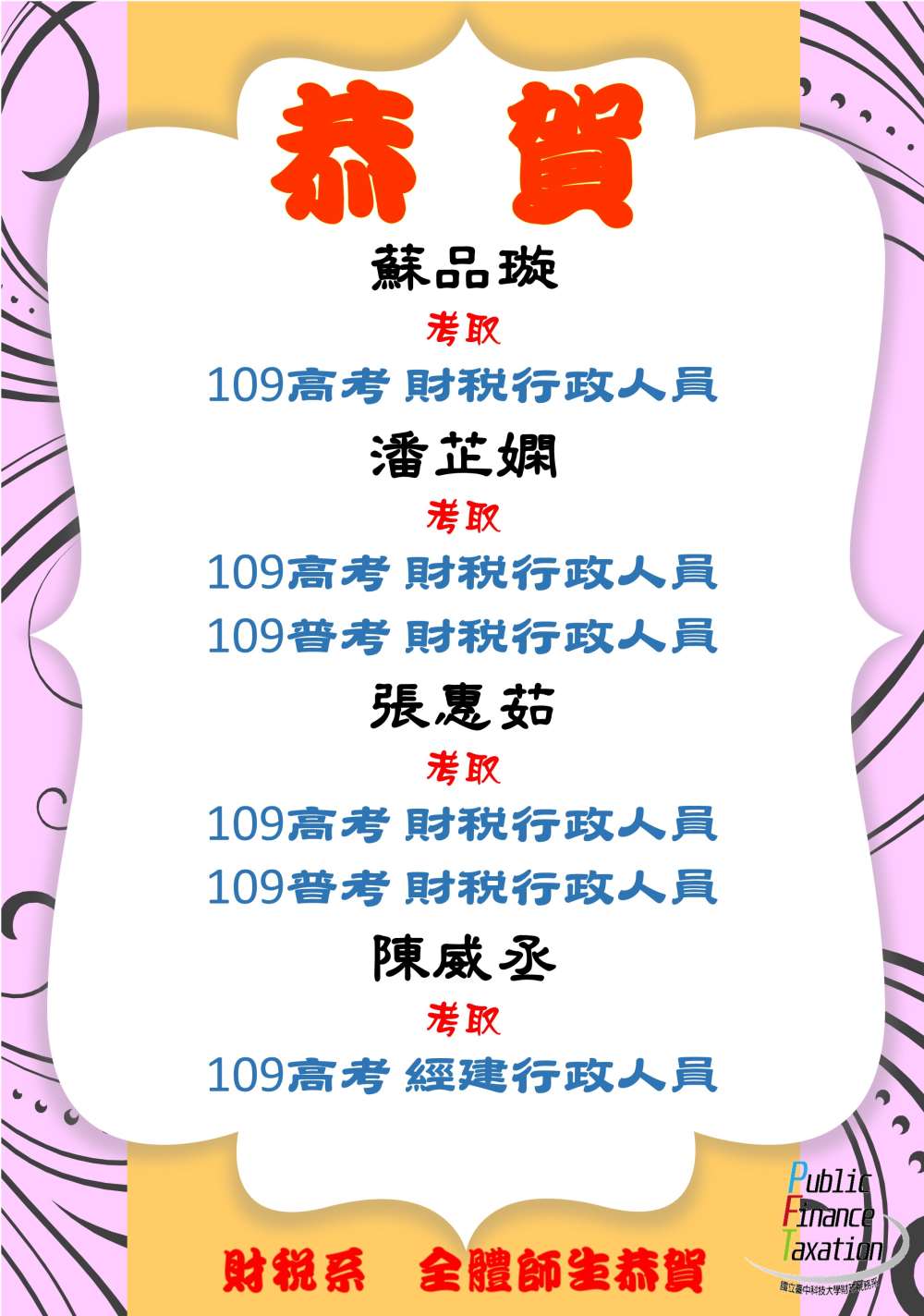 109高普考榜單
