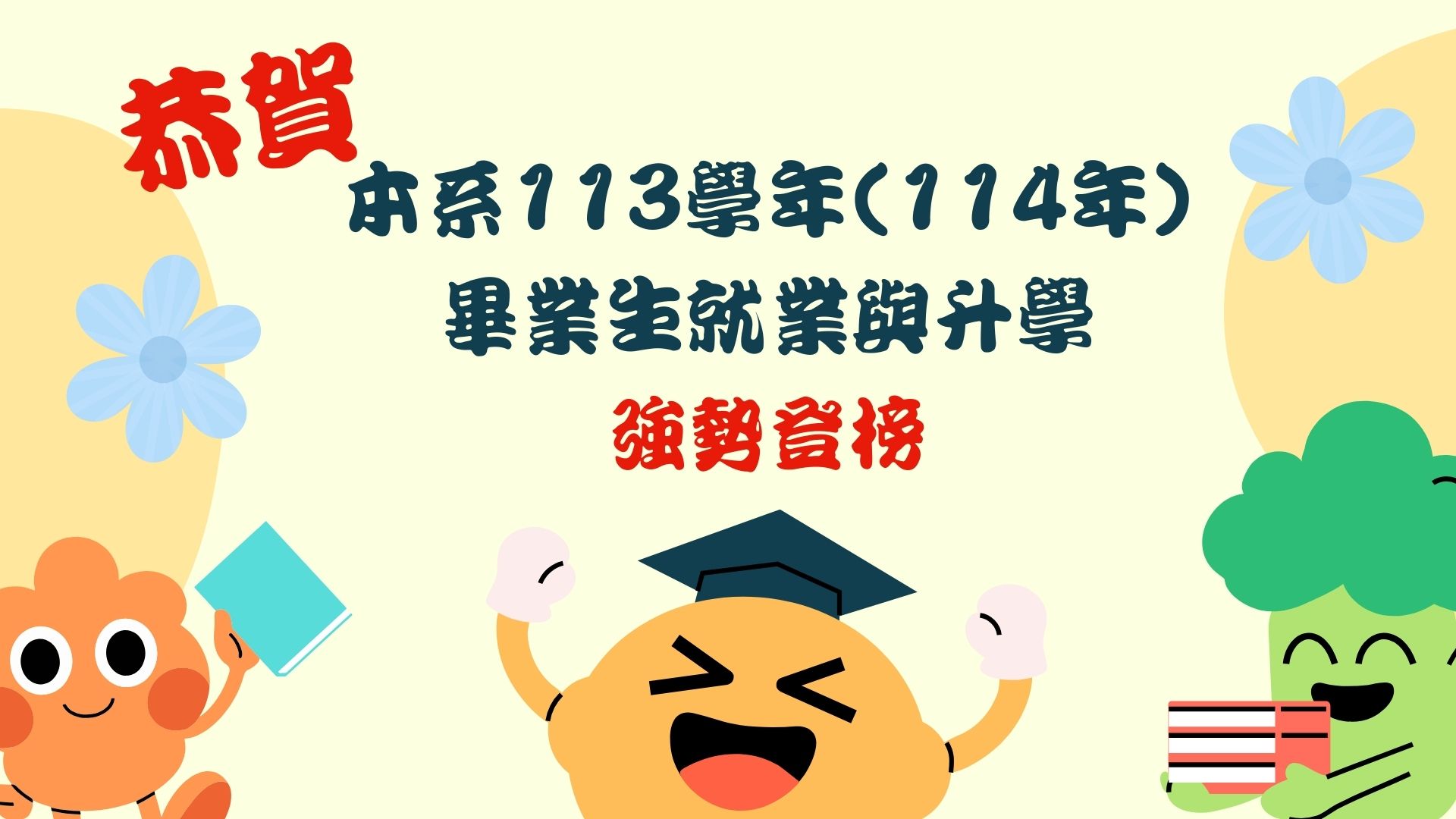 恭賀113學年度畢業生就業與升學